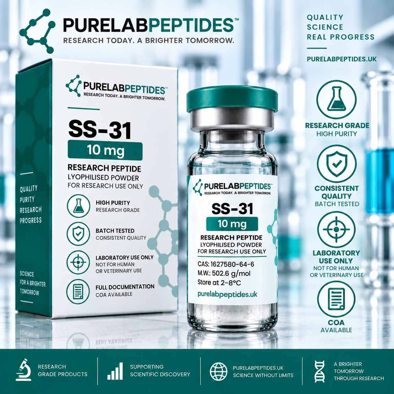 SS-31 10mg Research Peptide, SS31 UK research, SS31 laboratory supplier, SS31 peptide UK, SS31 scientific material, SS31 research compound, SS31 laboratory peptide, SS31 experimental peptide, SS31 scientific supplier UK, SS31 peptide catalogue, SS31 laboratory material, SS31 biochemical research, SS31 analytical research, SS31 molecular studies, SS31 peptide science, SS31 laboratory studies, SS31 experimental research, elamipretide laboratory research, elamipretide research UK, elamipretide peptide science, elamipretide molecular research, elamipretide biochemical studies, elamipretide analytical research, elamipretide laboratory material, elamipretide experimental compound, elamipretide scientific studies, MTP131 research UK, MTP131 laboratory peptide, MTP131 molecular research, MTP131 scientific studies, Szeto Schiller peptide research, Szeto Schiller peptide UK, SS peptide laboratory studies, mitochondrial peptide research UK, mitochondrial laboratory peptide, mitochondria targeting peptide research, mitochondria targeted peptide science, mitochondrial membrane peptide, mitochondrial membrane research UK, mitochondrial molecular research, mitochondrial biochemical studies, mitochondrial laboratory investigation, mitochondrial membrane biology, mitochondrial lipid research, mitochondrial lipid interaction, mitochondrial biophysics research, inner mitochondrial membrane research, inner membrane peptide research, cardiolipin peptide research, cardiolipin laboratory studies, cardiolipin molecular research, cardiolipin interaction studies, cardiolipin membrane research, cardiolipin binding research, cardiolipin biophysics, cardiolipin biochemical research, cardiolipin lipid studies, peptide lipid interaction research, peptide membrane interaction research, lipid peptide binding studies, membrane peptide laboratory studies, membrane biophysics peptide, mitochondrial membrane biophysics, SS31 cardiolipin studies, SS31 membrane interaction, SS31 mitochondrial membrane, SS31 lipid interaction, SS31 molecular interaction, SS31 protein interaction, SS31 mitochondrial proteins, SS31 proteomics research, SS31 mass spectrometry studies, SS31 structure research, SS31 sequence research, SS31 structure function studies, SS31 peptide characterization, SS31 stability research, SS31 degradation research, SS31 analytical testing, SS31 laboratory analysis, SS31 biochemical assays, SS31 experimental models, SS31 in vitro research, SS31 mechanism studies, SS31 mitochondrial localisation, SS31 membrane localisation, SS31 membrane affinity, SS31 molecular characteristics, SS31 chemical properties, SS31 peptide properties, elamipretide cardiolipin research, elamipretide mitochondrial studies, elamipretide membrane research, elamipretide protein interaction, elamipretide peptide characterization, elamipretide analytical testing, elamipretide molecular biology, elamipretide biochemistry research, tetrapeptide research UK, tetrapeptide laboratory supplier, tetrapeptide molecular studies, tetrapeptide biochemical research, synthetic tetrapeptide UK, mitochondrial tetrapeptide research, peptide chemistry UK research, peptide biochemistry UK research, peptide molecular biology UK, peptide analytical chemistry UK, peptide characterization UK, peptide identity analysis, peptide stability analysis, peptide degradation analysis, peptide assay development, peptide analytical methods, peptide laboratory assays, peptide biochemical assays, peptide molecular analysis, bioenergetics research peptide, mitochondrial bioenergetics research, cellular bioenergetics studies, mitochondrial respiration research, electron transport research peptide, oxidative phosphorylation research, mitochondrial proteomics studies, mitochondrial protein mapping, mitochondrial lipid biochemistry, mitochondrial membrane chemistry, research peptide materials UK, laboratory peptide materials Britain, scientific peptide materials UK, experimental peptide materials Britain, research-only peptide UK, laboratory-only peptides Britain, peptide research sourcing UK, laboratory peptide sourcing Britain, SS31 research sourcing UK, SS31 laboratory sourcing Britain, SS31 scientific sourcing UK, SS31 research stock Britain, SS31 laboratory stock UK, SS31 peptide availability Britain, SS31 research catalogue UK, SS31 laboratory catalogue Britain, SS31 scientific catalogue UK, elamipretide research catalogue, mitochondrial research catalogue, molecular research materials UK, biochemical research materials Britain, analytical research materials UK, peptide science products Britain, membrane biology research materials, mitochondrial science products UK, SS31 scientific resources, SS31 research resources, SS31 laboratory resources, SS31 analytical investigation, SS31 biochemical investigation, SS31 molecular investigation, SS31 membrane investigation, SS31 scientific investigation, elamipretide laboratory investigation